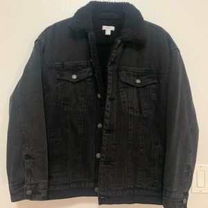 Faux Shearling-Lined Denim Jacket